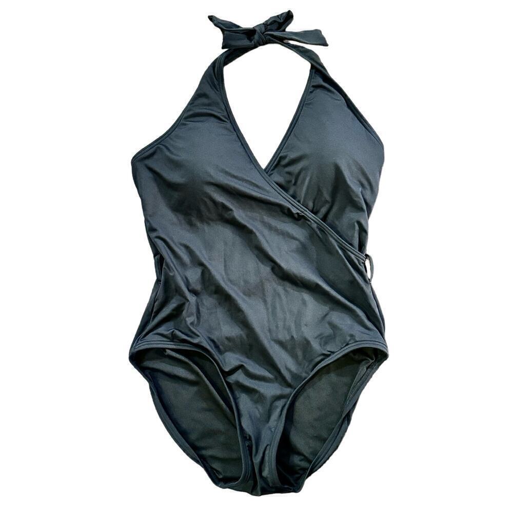NWT Michael by Michael Kors One Piece Swimsuit Black Lightly Padded Size 12
